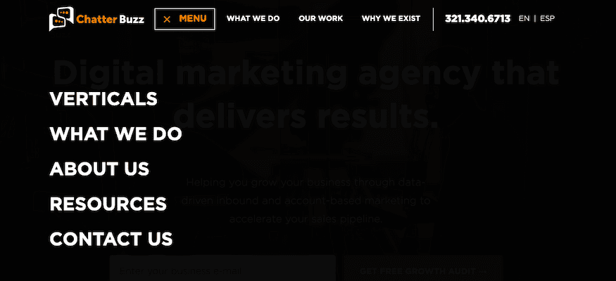 ecommerce marketing agency navigation